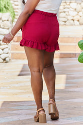 GeeGee Plus Size Faux-Wrap Ruffled Hem Skort - Chic Comfort for Casual Outings